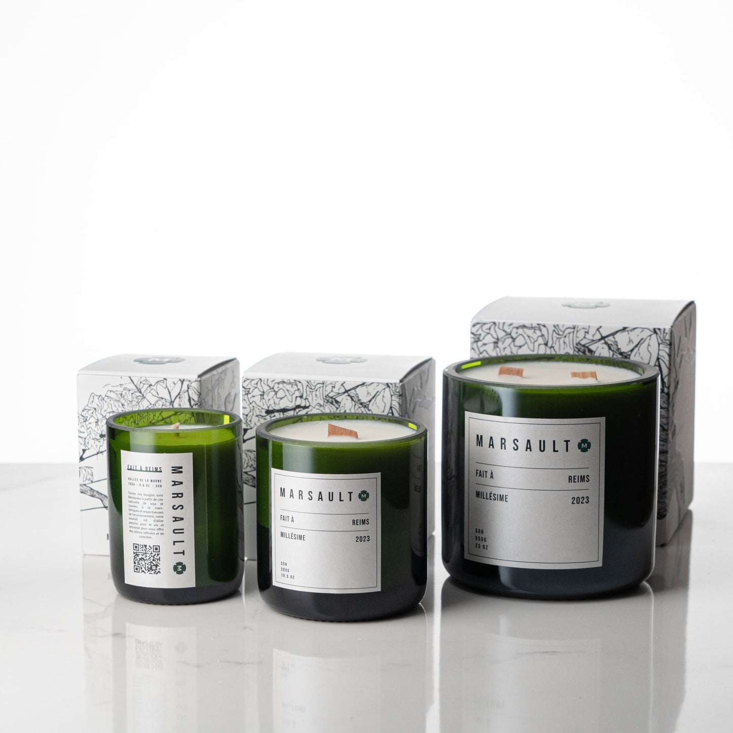 Triptyque : 3 formats de bougies