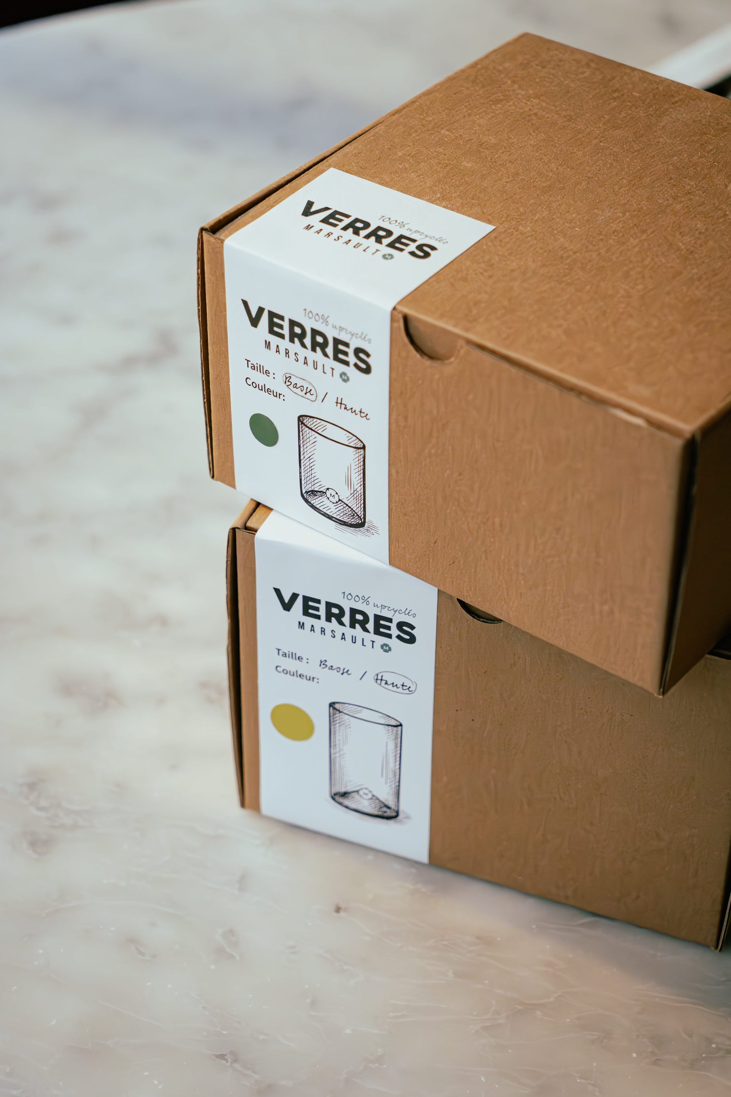 Verres MARSAULT – Verres à boire en bouteilles upcyclées