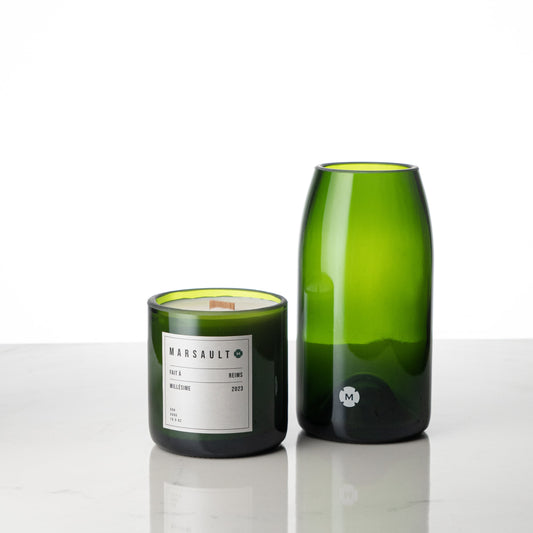Pack Bouteille : Bougie + Vase 75 cl