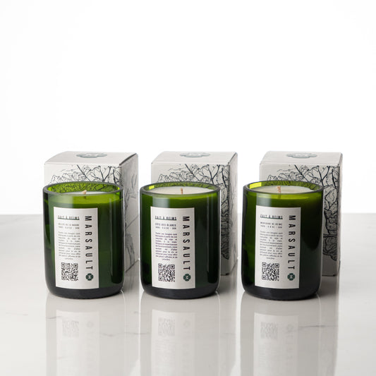 Triptyque : 3 bougies demi-bouteilles